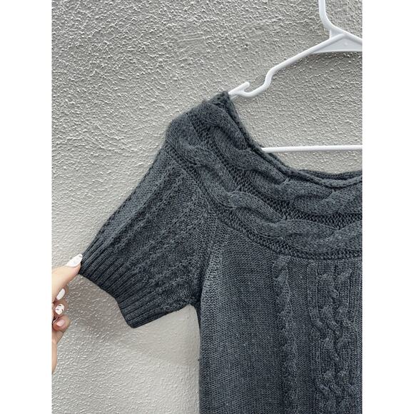 Calvin Klein Womens Dress Size Small Gray Short Sleeve Cable Knit Sweater Dress - Picture 2 of 9